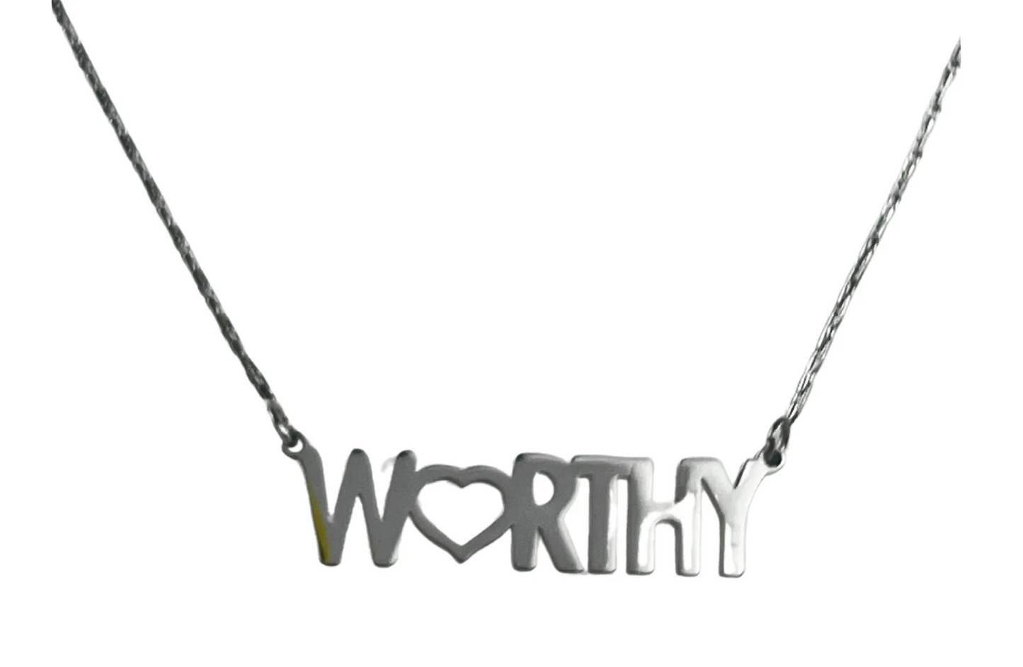 VALENCIA KEY Worthy Necklace Silver Tone