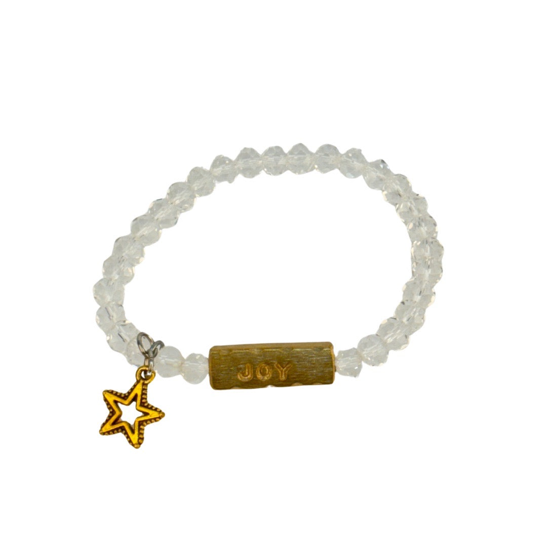 Your Predicament Does Not Determine Your Destiny Brass & Crystal Glass Bead Bracelets - Handmade in Ghana