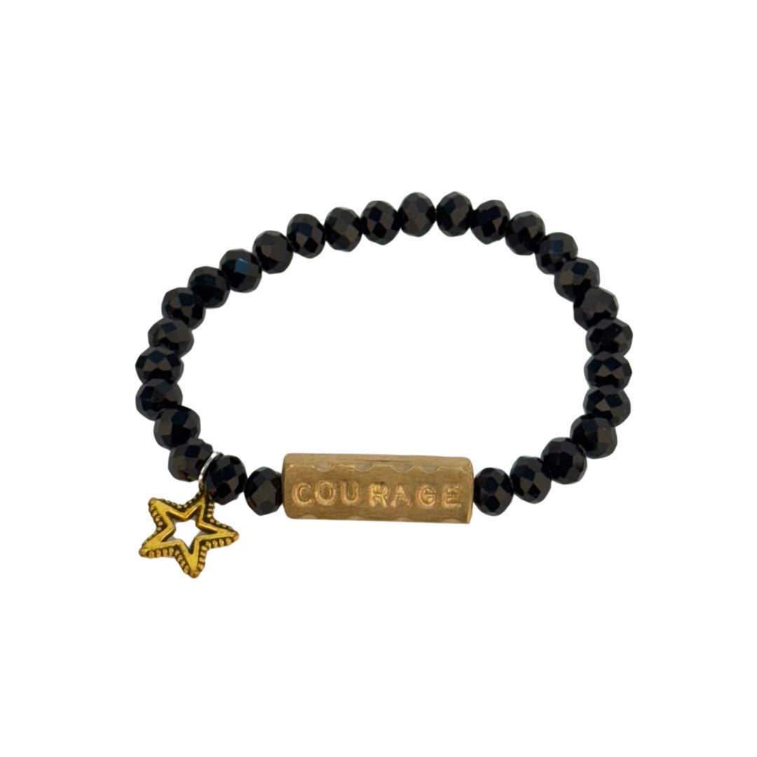 Your Predicament Does Not Determine Your Destiny Brass & Crystal Glass Bead Bracelets - Handmade in Ghana