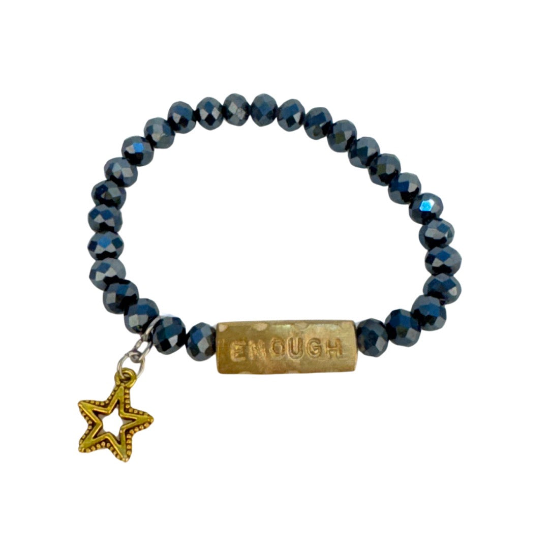Your Predicament Does Not Determine Your Destiny Brass & Crystal Glass Bead Bracelets - Handmade in Ghana