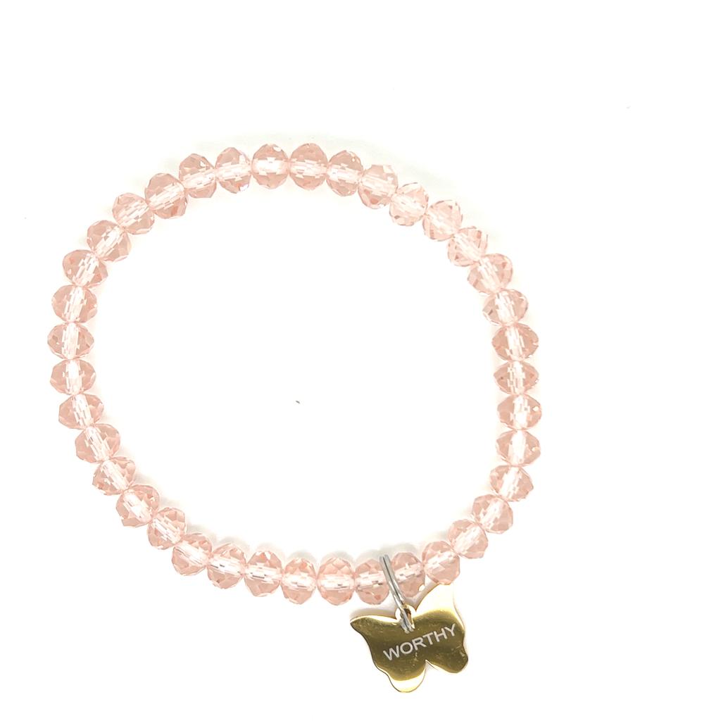 LOVED & WORTHY Crystal Acrylic Beaded Bracelet