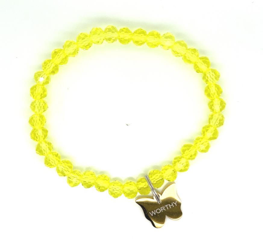 RADIANT WORTHY Crystal Acrylic Beaded Bracelet