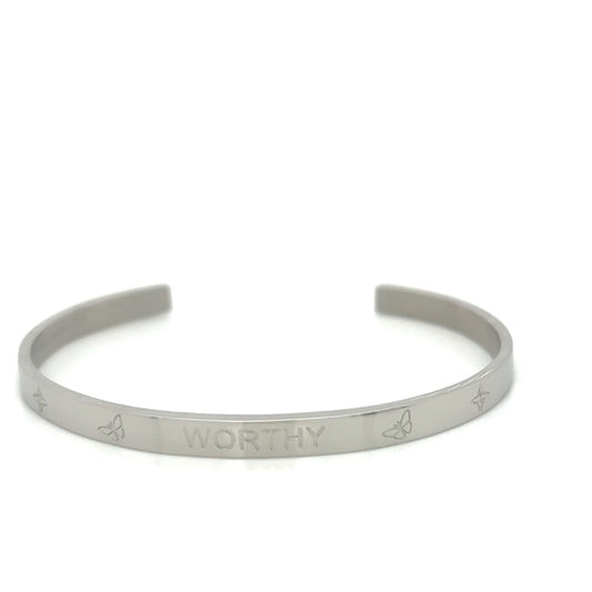 VALENCIA KEY WORTHY Adjustable Bracelet Silver Tone