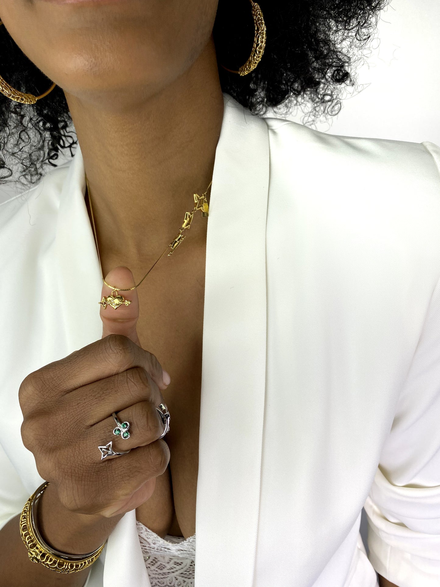 Key to My Heart Light of My Life Necklace Gold Tone