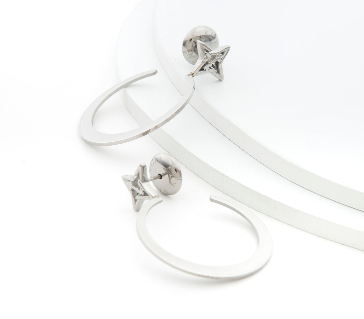 VALENCIA KEY It's Possible 1.5" Small Hoop Earrings Silver Tone