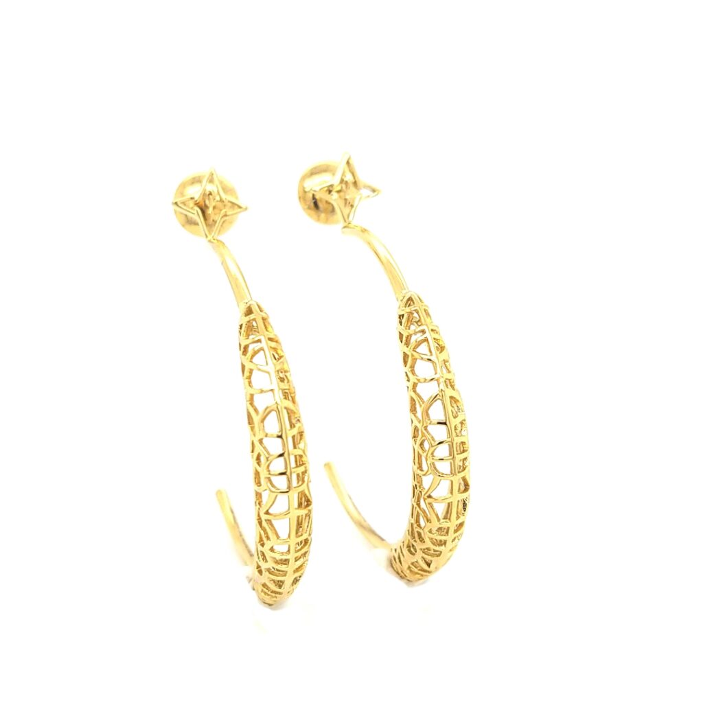 Rooted Hoops Earrings Gold Tone Super Light Weight