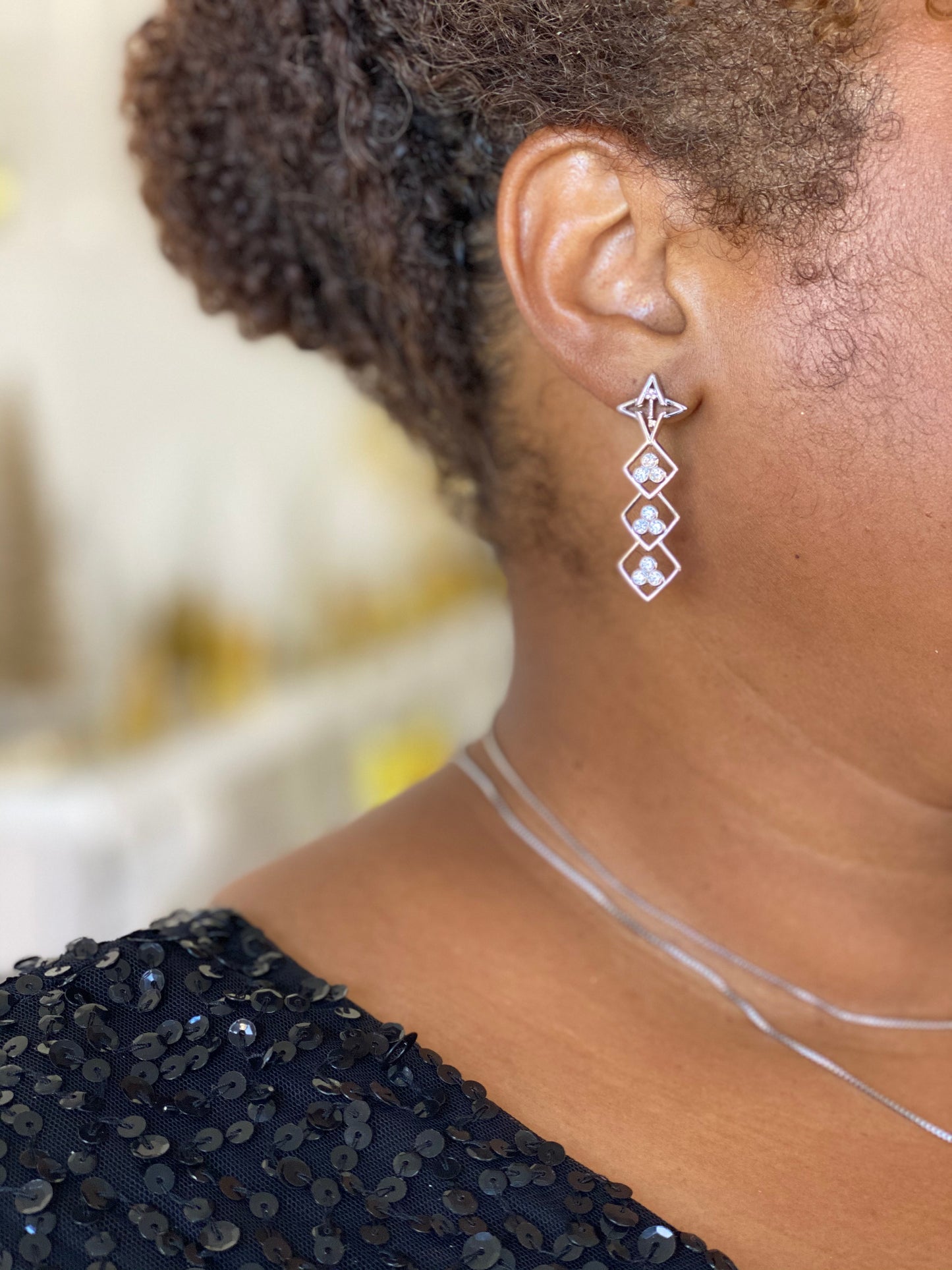 VALENCIA KEY Dream Drop Earrings Silver Tone
