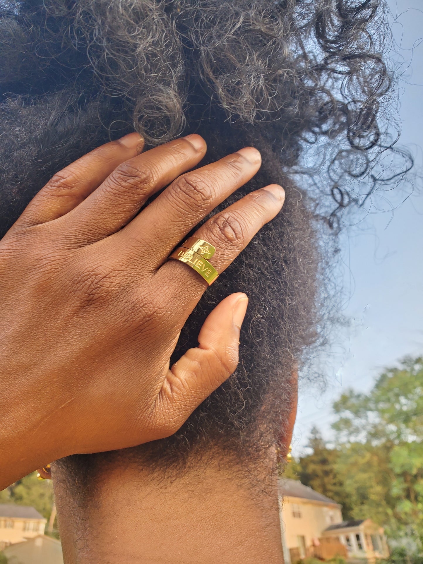 Believe Wrap Adjustable 18K Gold Plated Ring