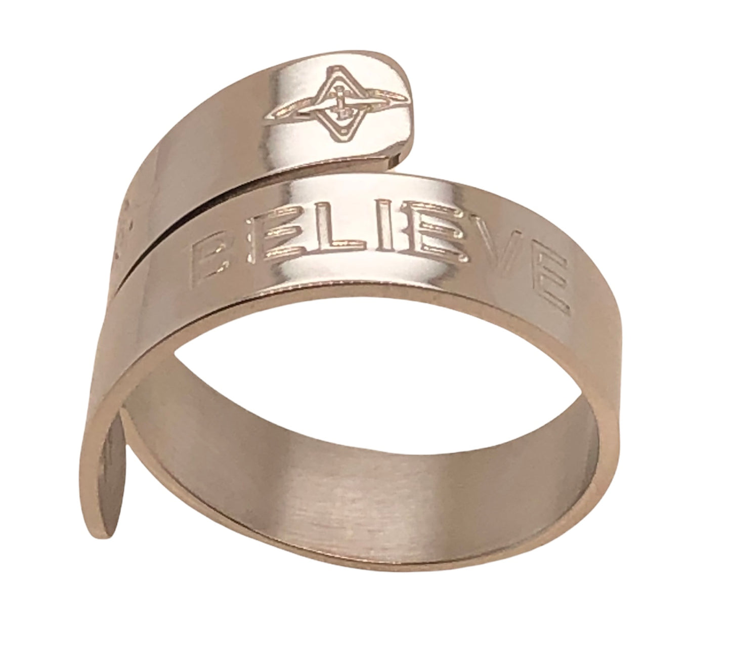 Believe Wrap Ring Silver Tone