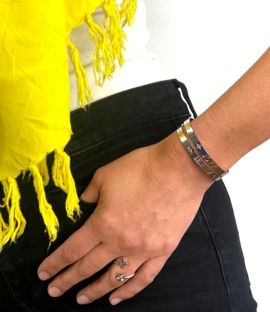 Believe Bracelet Silver Tone