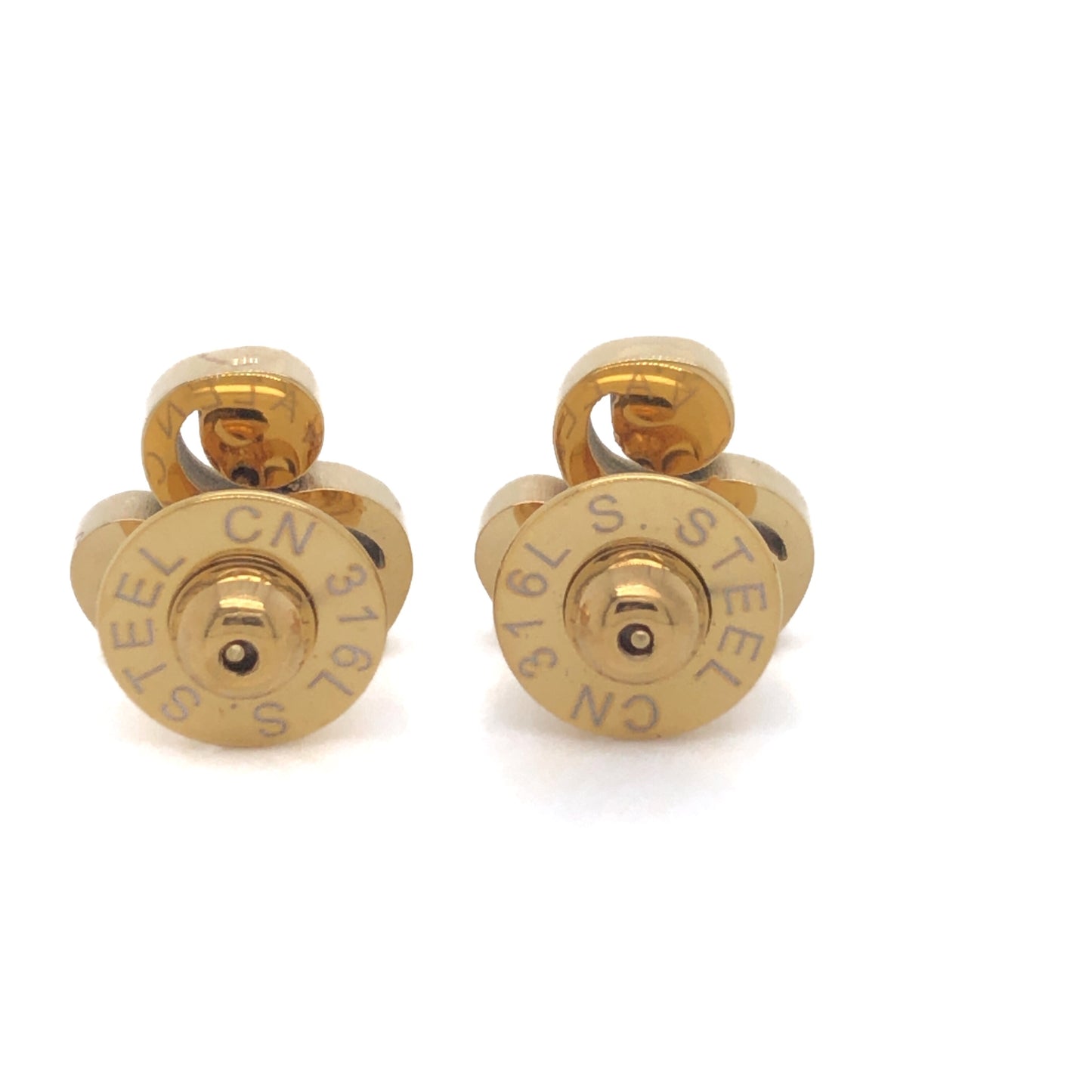 Gratitude Stud Earrings - Gold Green Stone