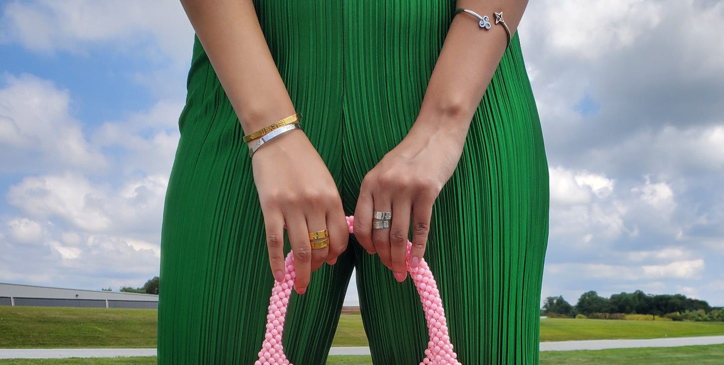 Believe Wrap Adjustable 18K Gold Plated Ring