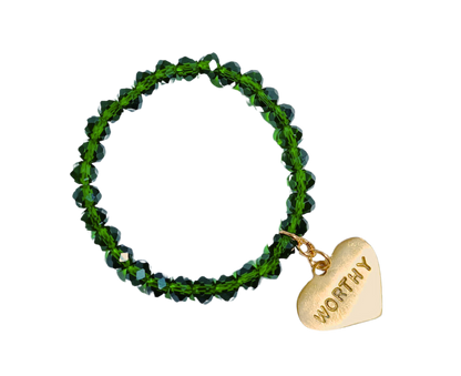 Hand Cut Hand Stamped Hand Beaded Bracelet with LOVE in Ghana Africa