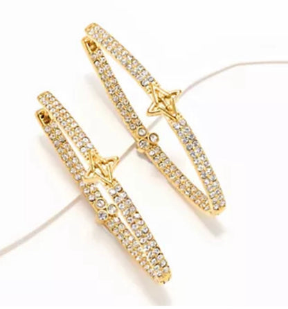 VALENCIA KEY 2” Reversible Limitless Hoop Earrings Gold Tone