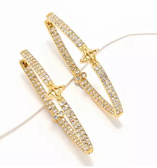 VALENCIA KEY 2” Reversible Limitless Hoop Earrings Gold Tone