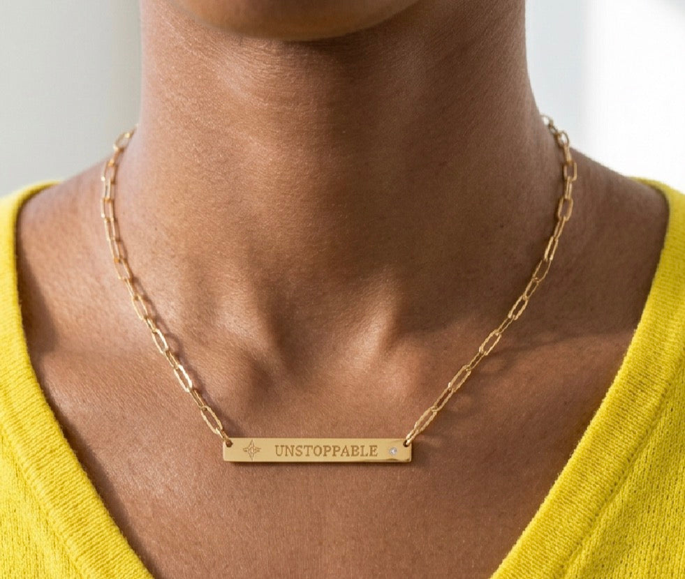 VALENCIA KEY Choose JOY Reversible UNSTOPPABLE necklace