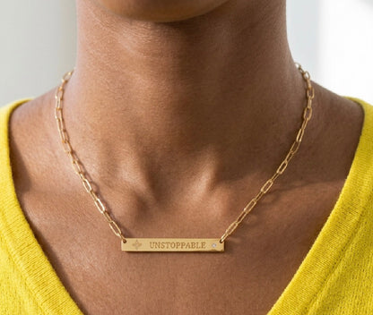 VALENCIA KEY Choose JOY Reversible UNSTOPPABLE necklace