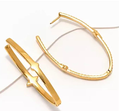 VALENCIA KEY 2” Reversible Limitless Hoop Earrings Gold Tone