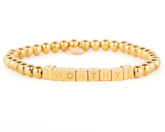 WORTHY 18K Gold Plated Metal Beaded Bracelet