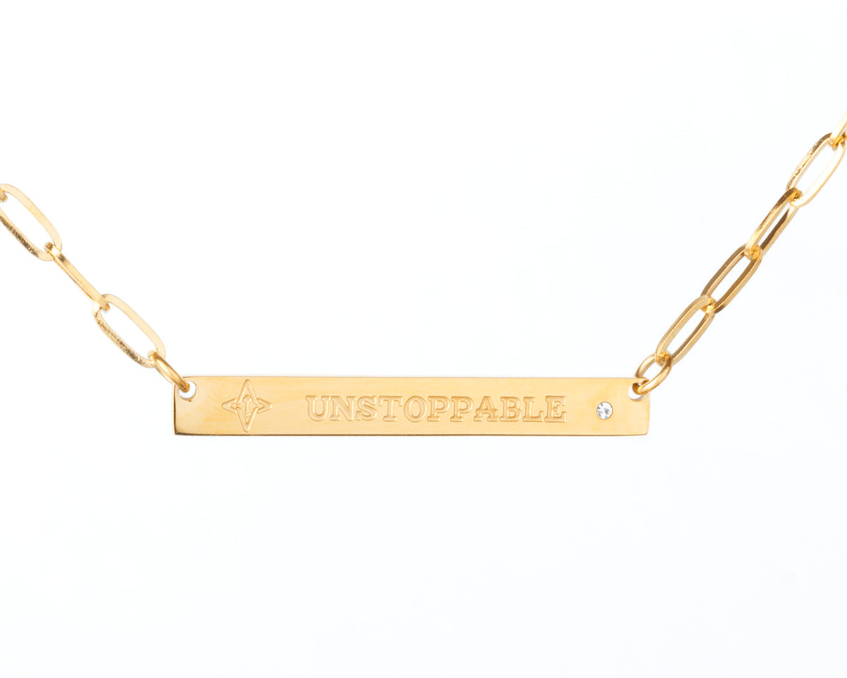 VALENCIA KEY Choose JOY Reversible UNSTOPPABLE necklace
