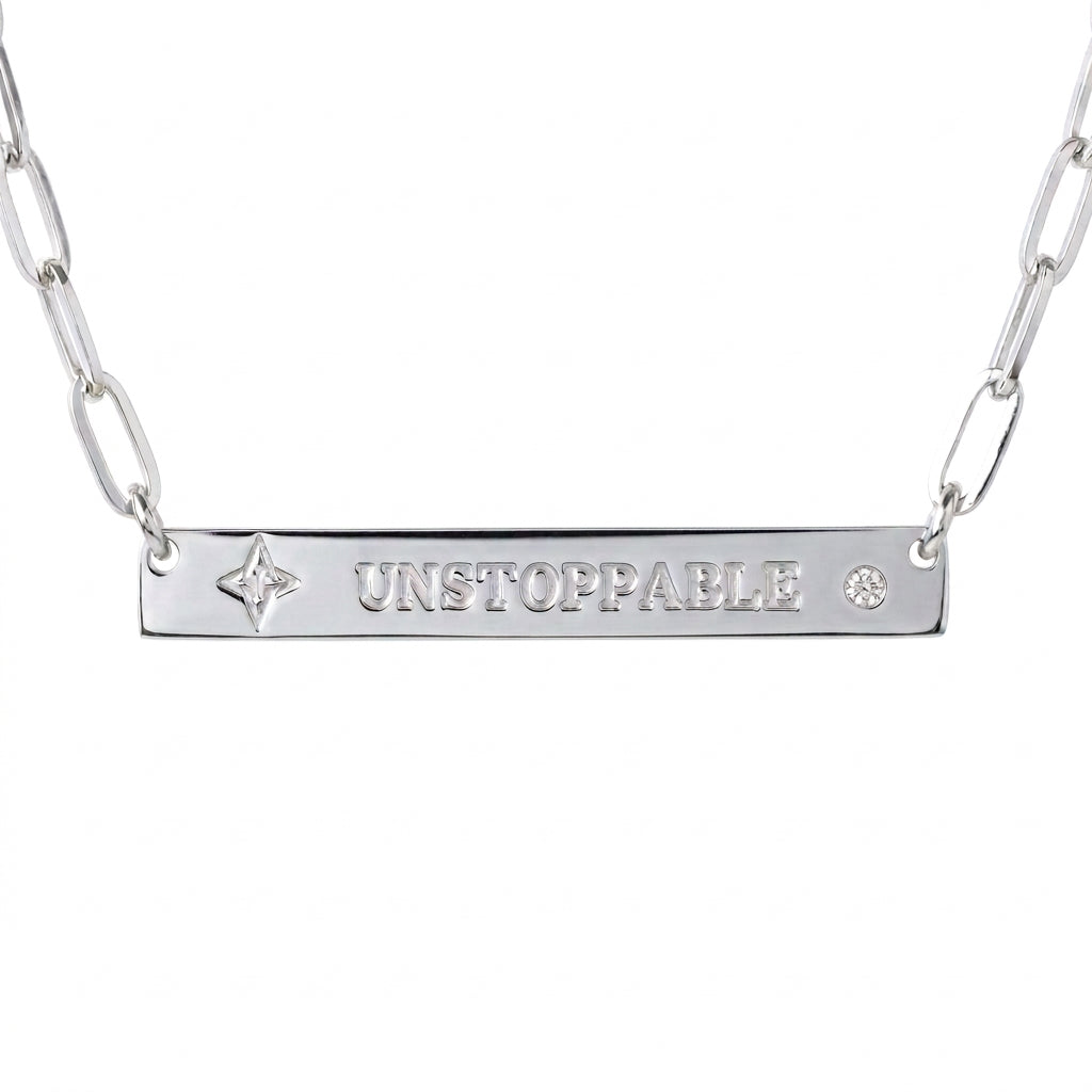 VALENCIA KEY Choose JOY Reversible UNSTOPPABLE necklace