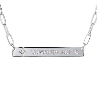 VALENCIA KEY Choose JOY Reversible UNSTOPPABLE necklace