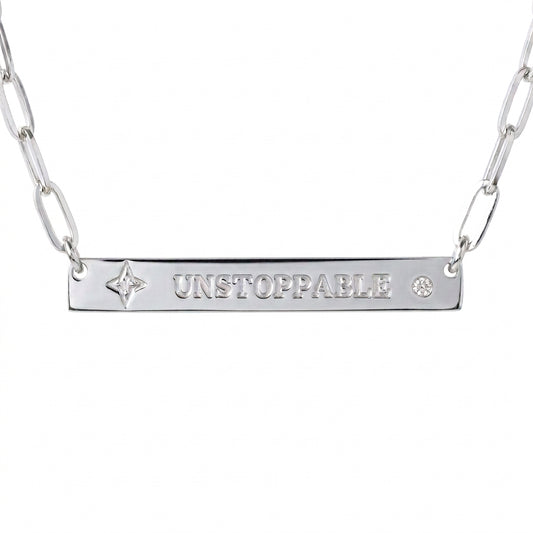 VALENCIA KEY Choose JOY Reversible UNSTOPPABLE necklace
