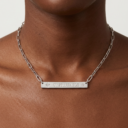 VALENCIA KEY Choose JOY Reversible UNSTOPPABLE necklace