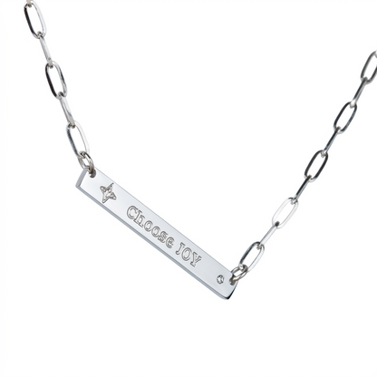 VALENCIA KEY Choose JOY Reversible UNSTOPPABLE necklace
