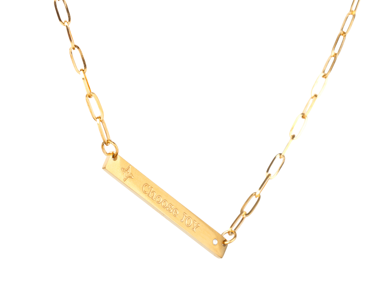 VALENCIA KEY Choose JOY Reversible UNSTOPPABLE necklace