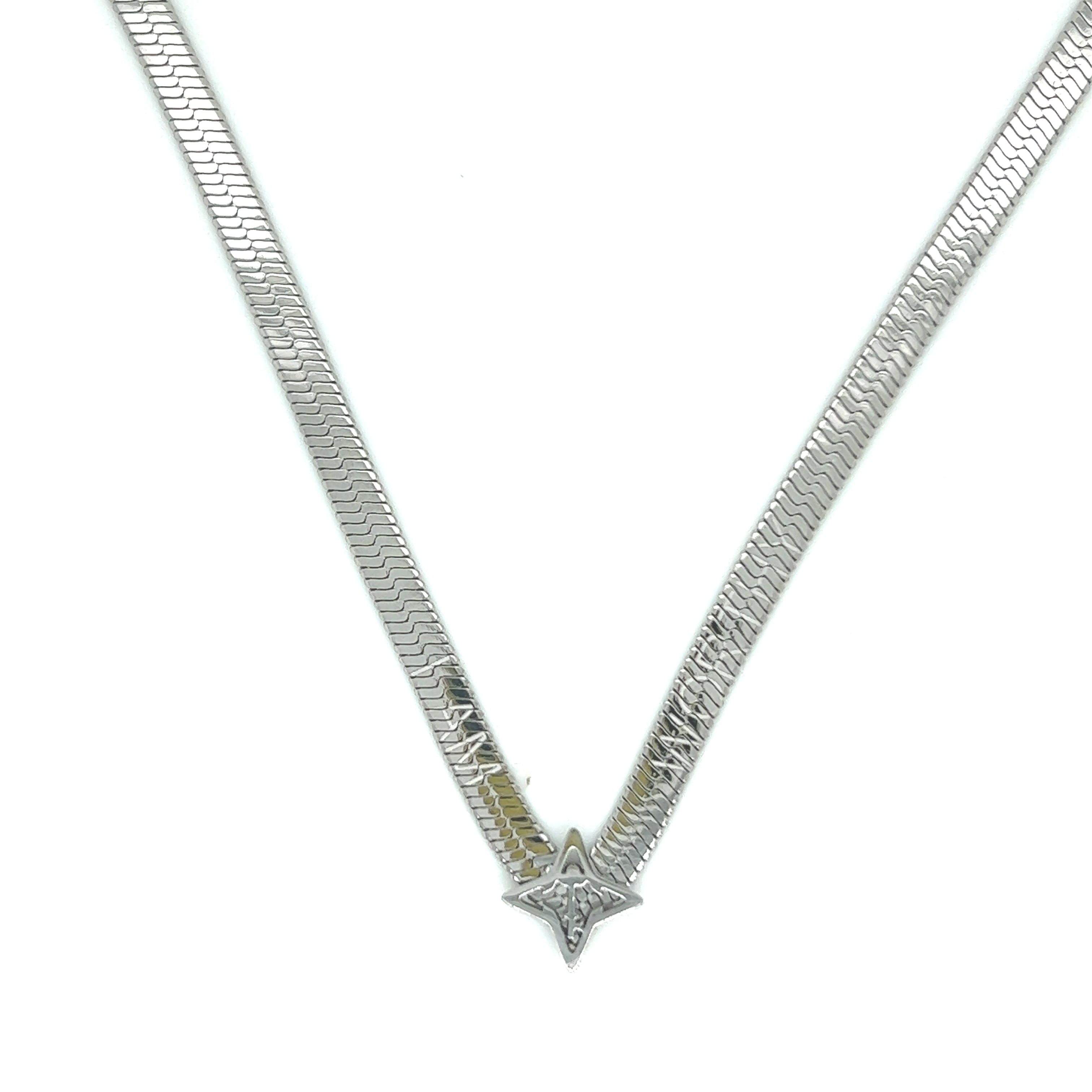 Sterling Silver Flat Herringbone Chain Necklace | Jewellerybox.co.uk