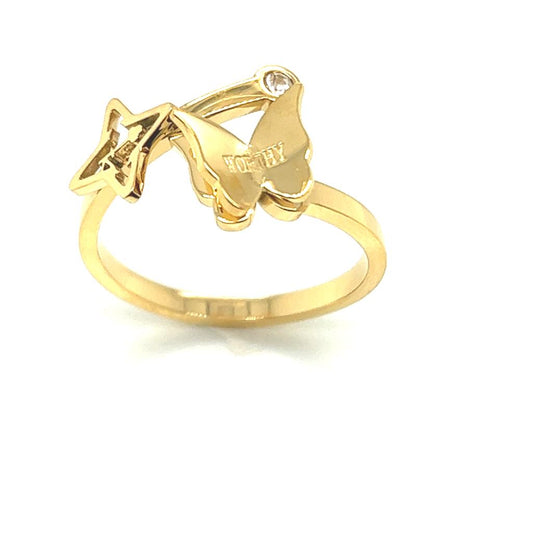 WORTHY Butterfly Ring Gold Tone
