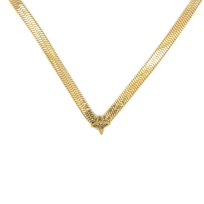 VALENCIA KEY WORTHY Herringbone 18K Gold Plated Necklace