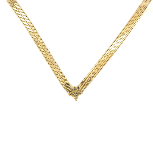 VALENCIA KEY WORTHY Herringbone 18K Gold Plated Necklace