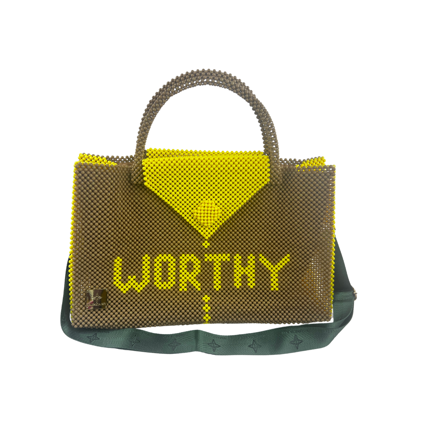 VALENCIA KEY WORTHY AMBITION Large Tote Tan and Yellow