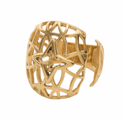 Rooted Ring Gold Tone