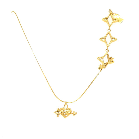 Key to My Heart Light of My Life Necklace Gold Tone