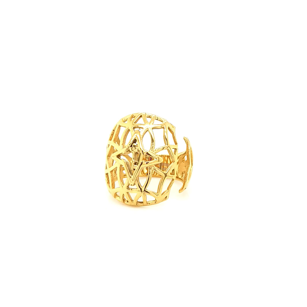 Rooted Ring Gold Tone