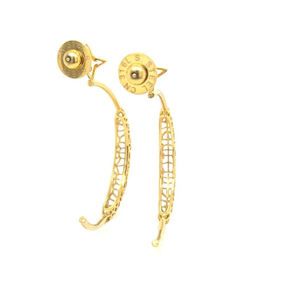 Rooted Hoops Earrings Gold Tone Super Light Weight