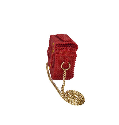 VALENCIA KEY MULTIFACETED 2-in-1 Beaded Bag - Ruby