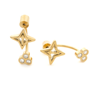 Guiding Star Gold Tone Stud Earrings
