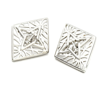 VALENCIA KEY Rooted Statement Size Stud Earring in Silver