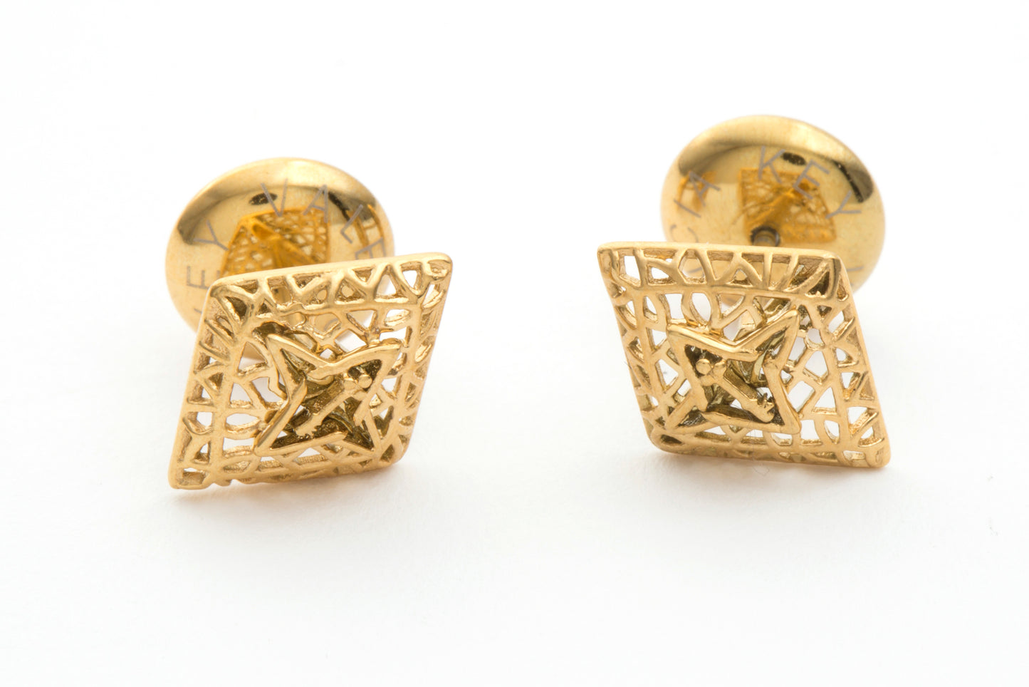 Rooted Small Stud Earrings Gold Tone